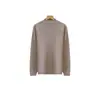 Suéter de punto fino de una sola pieza sin costuras, estilo lujo ligero, adelgazante, manga larga, top de otoño e invierno, versátil y elegante, camiseta básica de cuello semi-alto, suéter para mujer