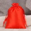 Bolsa de Cetim Imitação de Seda Bolsa com Cordão Presente Joias Peruca Bolsa de Armazenamento à Prova de Poeira Em estoque Atacado