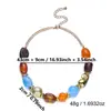 Collar Retro Étnico de Resina con Bloques de Color y Cuentas Bohemio Vacacional Exótico Irregular Cadena de Clavícula de Cuentas Coloridas