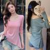 Blusa Interna de Proteção Solar Lateral para Cintura para Mulheres Primavera e Verão Nova Puro Desejo Emagrecimento Suspensório Roupa Externa Camiseta Básica Top Tricotado