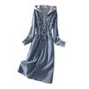 Elegantes Suéteres de Dos Piezas Falsas para Todas las Ocasiones, Costuras, Vestido de Mezclilla, Moda Casual de Otoño para Mujer, Falda de Mezclilla