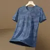 Camiseta Deportiva Casual de Malla Fina de Verano de Secado Rápido para Correr, Talla Grande, Transpirable, Seda de Hielo, Manga Corta, Holgada para Hombre
