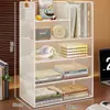Prateleira de armazenamento de mesa, estante pequena vertical de várias camadas para mesa, armário de armazenamento de arquivos para estação de trabalho de escritório, estante de livros para casa