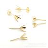 Pendientes de acero de titanio con cuatro garras y circonitas, pendientes de acero inoxidable 316 con garras cuadradas doradas, accesorios para pendientes DIY