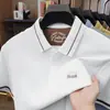 Camiseta Polo de Malha Stretch Algodão de Fibra Longa Xinjiang Leishibert Masculina Manga Curta Verão Respirável Não Amassa Camiseta Manga Curta