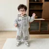 26 Conjunto Cálido de Peluche de Dibujos Animados para Niños Nuevo Estilo Coreano Oso de Dibujos Animados Sudadera con Capucha de Forro Polar de Una Pieza Conjunto Cálido Algodón de Colores