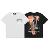 Camiseta de Verano Clásica de Manga Corta para Hombre Vlone Fog Mosaico Estampado Reflectante Marca de Moda V Grande Ajuste Holgado