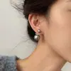 Brincos Estilo Francês Duas Formas Realmente Muitas Pérolas Grandes Novos Explosivos Luxo Leve Brincos Elegantes de Alta Qualidade para Mulheres
