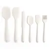 Conjunto de espátulas de silicone para cozinha e confeitaria caseira, conjunto de 6 peças para bolo, manteiga, óleo de churrasco e salada