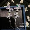 Pendientes de Perla Blanca Australiana con Forma de Gota de Agua Atardecer Mariposa Brillante Vintage Circonita Pendientes Inteligentes