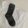 Calcetines Coreanos Calcetines Coreanos Outfit Blogger Combinación de Colores Lazo Bordado Calcetines de Rizo Calcetines Zhuji para Mujer