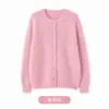 Fornecimento direto da fábrica de malhas 90% lã cashmere seda para mulheres, cardigãs quentes de outono e inverno, personalização de atacado transfronteiriço Temu