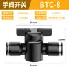Válvula Manual Pneumática Zhuoji Buc-6-10 Válvula Interruptora para Tubo de Ar de 8mm Válvula Passante Reta Conector de Engate Rápido