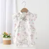 Mono de Algodón Gasa Yuzhu de Estilo Nuevo de Verano para Bebé Niña, con Botones Laterales, para Salir, Traje sin Huesos para Gatear