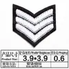 Elegante bordado Insignia negra Pegatina bordada Estrella de cinco puntas Decoración de tres polos Bordado