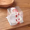 Caixa Transparente para Bolo Quadrada de 3 polegadas Mille-Feuille Mousse Tiramisu Embalagem para Sobremesa Caixa para Bolo de Taro Caixa para Confeitaria
