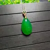 Fabricante Directo al Por Mayor Colgante de Calcedonia de Jade con Incrustaciones de Oro Colgante Collar Joyería para Mujer Regalos