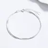 Pulsera de Cadena Hueso de Serpiente para Mujer Plata 925 Diseño de Nicho Pulsera Lujo Accesible Gama Alta Simple Elegante Moda Joyería de Mano