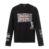 Camiseta Longa Estampada Tendência Estilo Americano Nova para Primavera e Outono para Homens e Mulheres, Gola Redonda, Caimento Solto, Top Casual Versátil para Casais