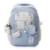 Mochila Energética para Menina com Acessórios Pendurados, Bolsa Pequena, Grande Capacidade, Armazenamento com Múltiplos Compartimentos para Campus, Viagem e Compras