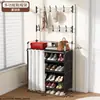 Estante de zapatos a prueba de polvo para entrada de puerta de pasillo exterior con puerta, gabinete de zapatos para el hogar, estante de zapatos simple multicapa, venta al por mayor transfronteriza, nuevo