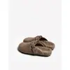 Sapatos Birkenstock de Feltro de Lã Retrô para Outono e Inverno para Mulheres 2026 Novo Estilo Sapatos Meio Aberto Fechados Sapatos Individuais com Adição de Lã Neve Sapatos Casuais