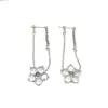 Pendientes Colgantes con Borla de Cuentas Redondas Flor de Diamante Blanco para Mujer Lujo Ligero Diseño de Nicho Alta Moda Nuevo Estilo Personalidad Versátil de Moda