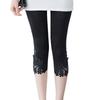 Leggings de Tres Puntos para Mujer Verano Delgados 2025 Nuevos Elásticos Versátiles Efecto Adelgazante Modal Encaje Ropa Exterior Pantalones para Gorditas mm