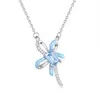 Nuevo Colgante de Mariposa Natural de Cristal Peridoto Piedra Plata de Ley S925 Collar para Mujer Esmalte Artesanal Cadena para Clavícula