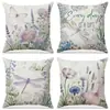 Chegada Nova da Amazon Capa de Almofada Estampada com Flores para Plantio Primavera Decoração Simples para Interior Almofada de Sofá Conjunto Almofada de Carro