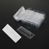 Caixas blister em estoque, caixas plásticas, inserts de PVC para batom e protetor labial, caixas blister com verso adesivo, tampas transparentes semirredondas, PET no atacado