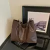 Bolsa de Mano Retro Tejida para el Trabajo de Mujer Gran Capacidad de Hombro Único Bolso de Mano Simple Gran Textura Versátil Casual Bolsa Grande