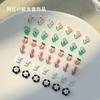 Adornos para uñas de flor de tulipán de moda para uñas decoración de uñas oso melocotón tridimensional pequeños accesorios de flores diamante al por mayor