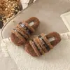 Moda de celebridade de internet temperamento chinelos fofos femininos para usar ao ar livre 2026 outono novo chinelos de algodão de lã de cordeiro slip-on preguiçosos
