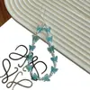 Lanyard de Perlas Acrílicas Imitación de Venta Caliente Transfronterizo Cadena para Colgar Llaves Joyería para Funda de Teléfono Móvil Mariposa Pequeña