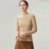 Suéter 100% Cachemir Puro para Mujer Cuello Semi Alto Ajuste Delgado Favorecedor Color Sólido Otoño/Invierno Capa Interior Capa Base Prendas de Punto Superior