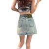 Falda vaquera retro de cintura alta para mujer, moderna, combinable, nueva, ajustada, adelgazante, antiexplosión, corte A, falda corta