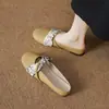 Zapatos Mary Jane de Cuero Retro Versátiles con Punta Redonda sin Cordones para Mujer, Verano 2026, Planos, de Commuter, Poco Profundos, de Moda, Cómodos