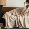 Manta dupla face de cashmere simples e quente estilo japonês, manta macia de cor sólida para cochilo no escritório, manta multifuncional para sofá