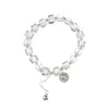 Pulseira Branca de Cristal Transparente Simples, Fashion, de Luxo Leve, Alto Padrão, Design de Nicho Elegante, Pulseira da Moda Tendência para Mulheres
