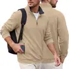 Moletom casual esportivo masculino de exportação transfronteiriça, jacquard, gola alta, tamanho europeu, corte solto, com zíper, para primavera e outono