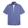 Camisa Xadrez de Manga Curta Falsa de Duas Peças Estilo Americano de Alta Inteligência para Homens e Mulheres, Verão Relaxada Solta Casual para o Trabalho Tendência
