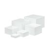 Caja de almacenamiento cuadrada blanca de acrílico directa de fábrica, caja de exhibición manual de juguetes, caja de cinco lados para pastel de postre