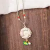 Em estoque novo pingente de flor de brocado Song estilo chinês DIY acessório Hanfu cheongsam presente cultural e criativo pequeno pingente