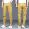 Pantalones Casuales Blancos de Algodón Puro de Lujo Ligero para Hombre de Verano, Estilo Coreano Modernos Rectos Delgados Largos, Nuevo Modelo 2026