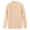 Suéter de Cashmere Infantil com Cordão Macio Quente Masculino Slim Fit Tricotado Suéter Feminino Pulôver Camada Base de Cashmere