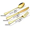 Conjunto de Talheres Ocidentais de Aço Inoxidável para Mesa, Garfo e Colher Amazon Transfronteiriço, Faca de Steak Elegante, Garfo, Colher de Mesa de Aço Inoxidável, Venda por Atacado