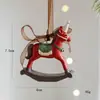 Novos Produtos Transfronteiriços Meias com Sino Tridimensional Cavalo Vermelho Pingente de Resina Enfeites de Árvore de Natal Decoração de Feriado Presentes