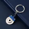 Chaveiro de metal criativo com pingente de corrente para pendurar na cintura, com design de disco de freio, cubo de roda e pinça, para carro modificado