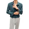 Camisa negra de manga larga para hombre, estilo Hong Kong, estilo japonés, para primavera y otoño, camisa informal de negocios de color sólido de alta calidad.